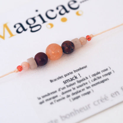 Bracelet pierres semi-précieuses (message au choix)