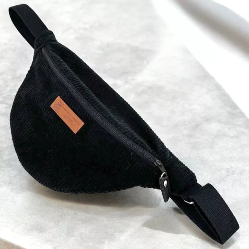 Sac banane - Velours Noir