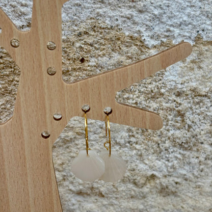 Boucles d’oreilles Ariel blanche