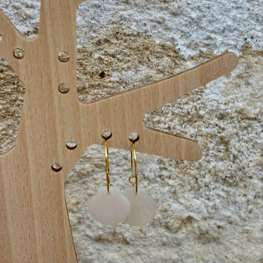 Boucles d’oreilles Ariel blanche