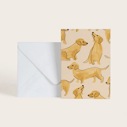 Carte double avec enveloppe - Teckel