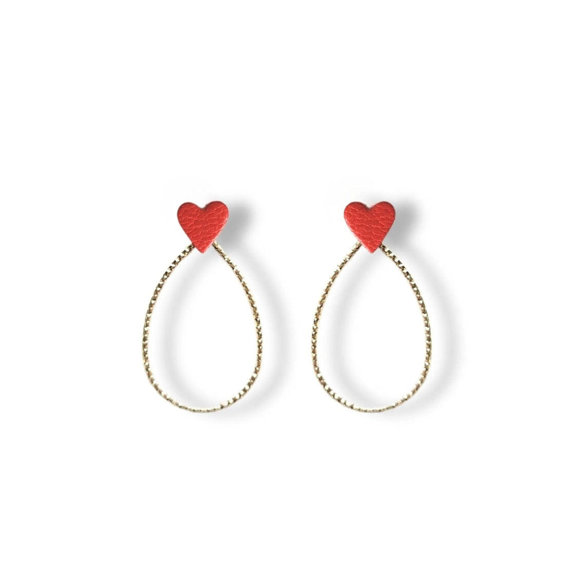 Boucles d’oreilles Cœur rouge vermillon