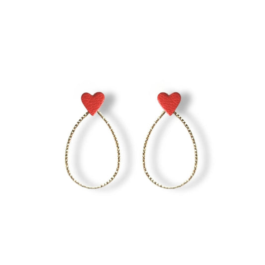 Boucles d’oreilles Cœur rouge vermillon