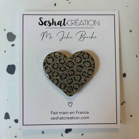 Broche Coeur léopard 2