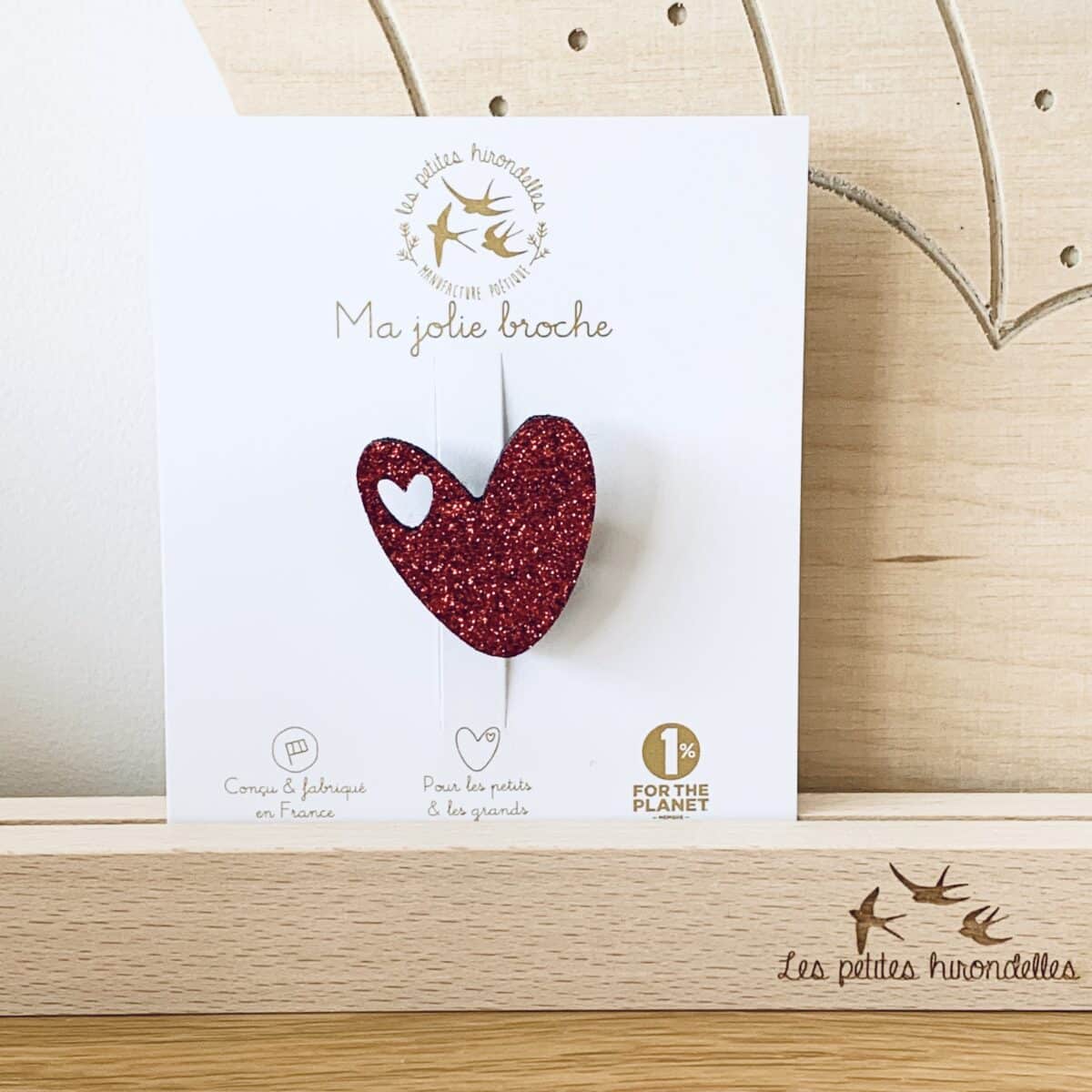 Broche Coeur rouge