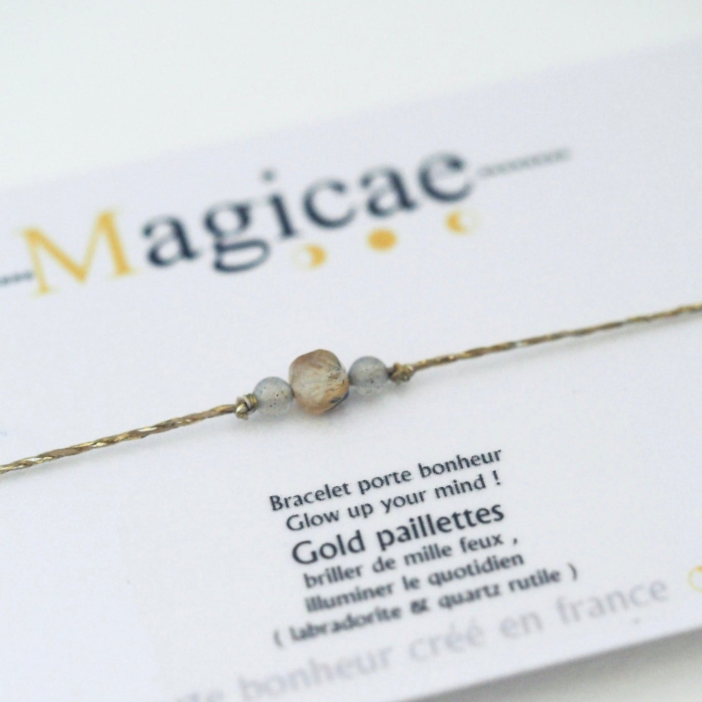 Bracelet pierres semi-précieuses (message au choix)