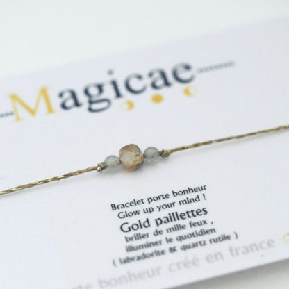 Bracelet pierres semi-précieuses (message au choix)