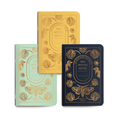 Trio petits carnets Jardin secret