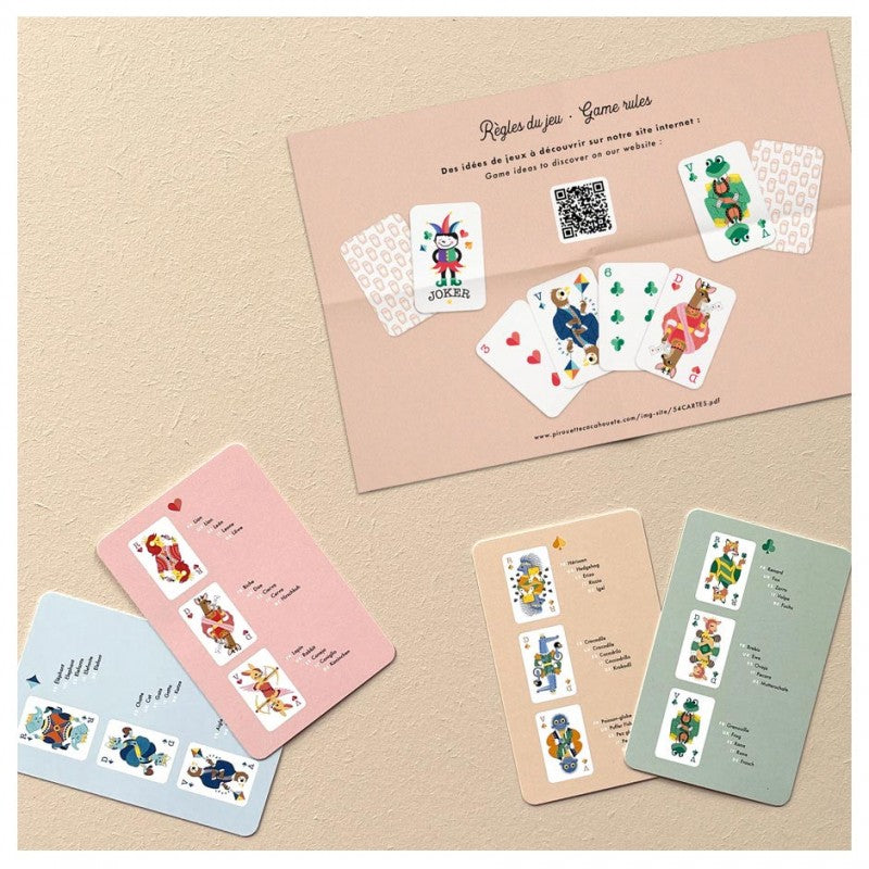 Jeu 54 cartes coloré