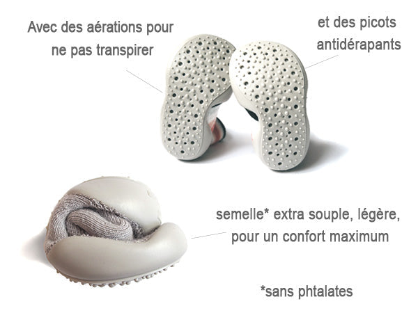 Chaussons-chaussettes pointure 18/19 (au choix)
