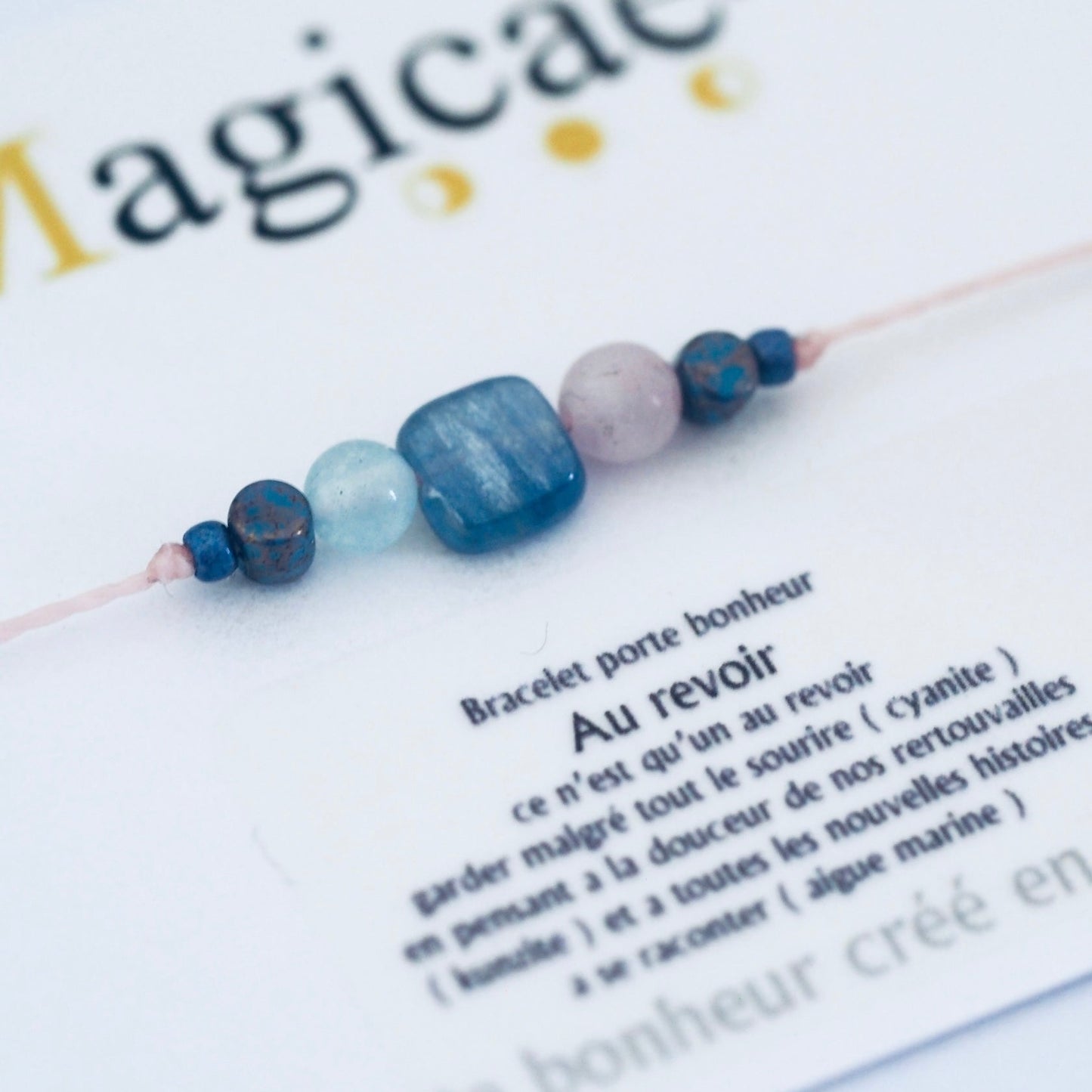Bracelet pierres semi-précieuses (message au choix)