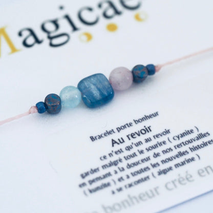 Bracelet pierres semi-précieuses (message au choix)