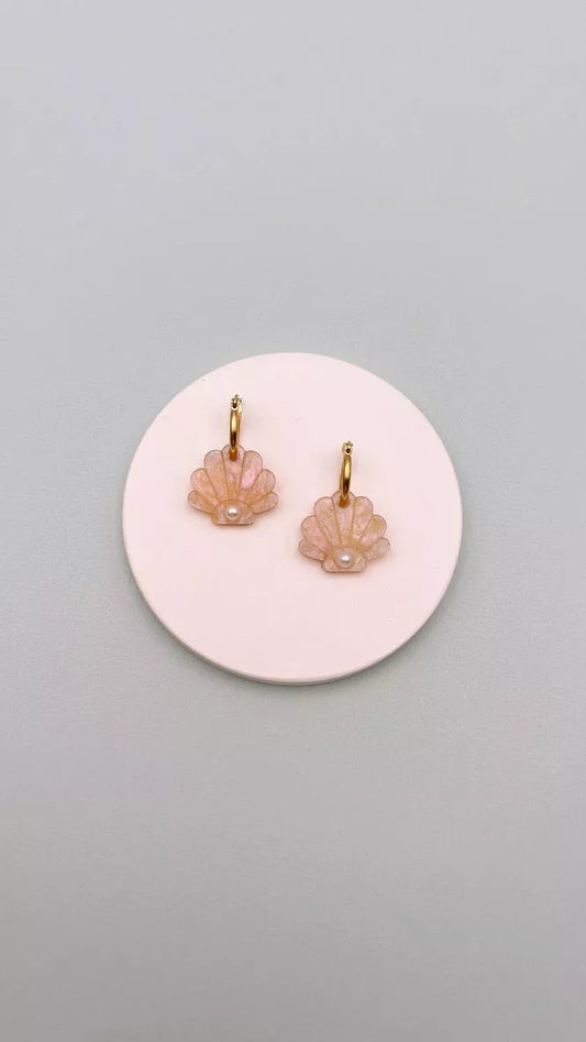 Boucles Créoles Coquillages Nacrés et Perle