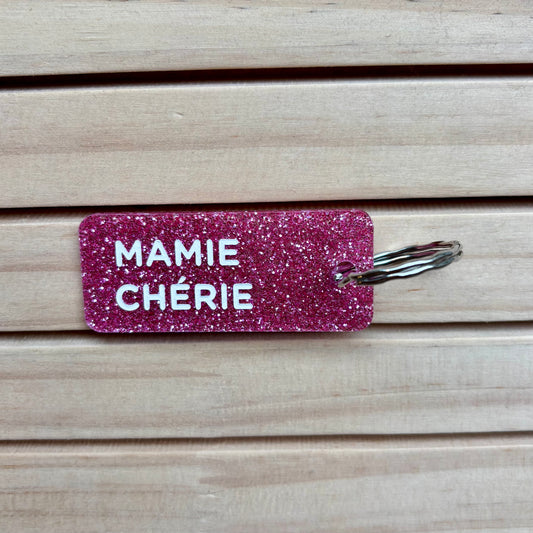 Porte-clés Mamie chérie fushia