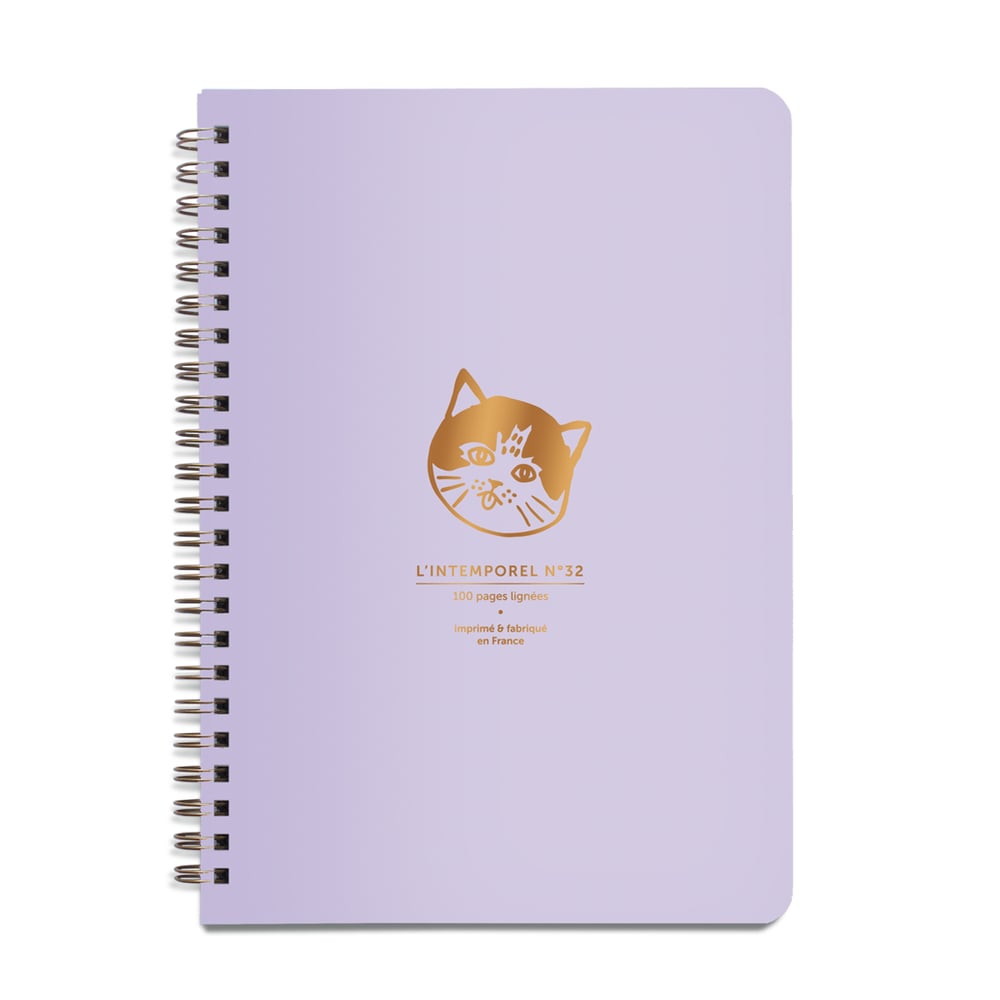 Carnet Intemporel Petit Chat lilas