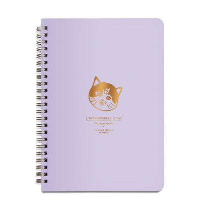Carnet Intemporel Petit Chat lilas