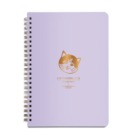 Carnet Intemporel Petit Chat lilas