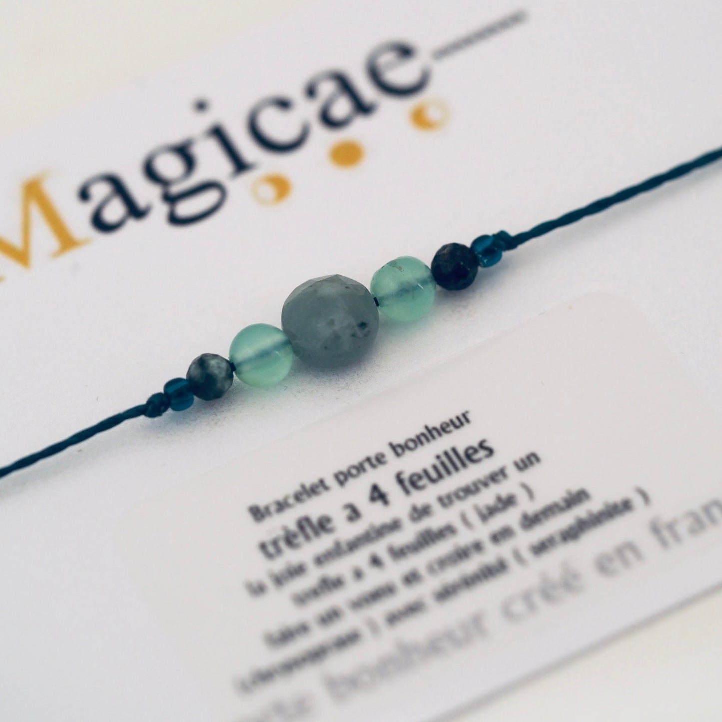 Bracelet pierres semi-précieuses (message au choix)