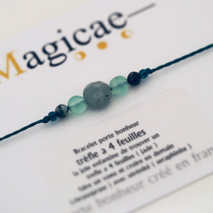 Bracelet pierres semi-précieuses (message au choix)