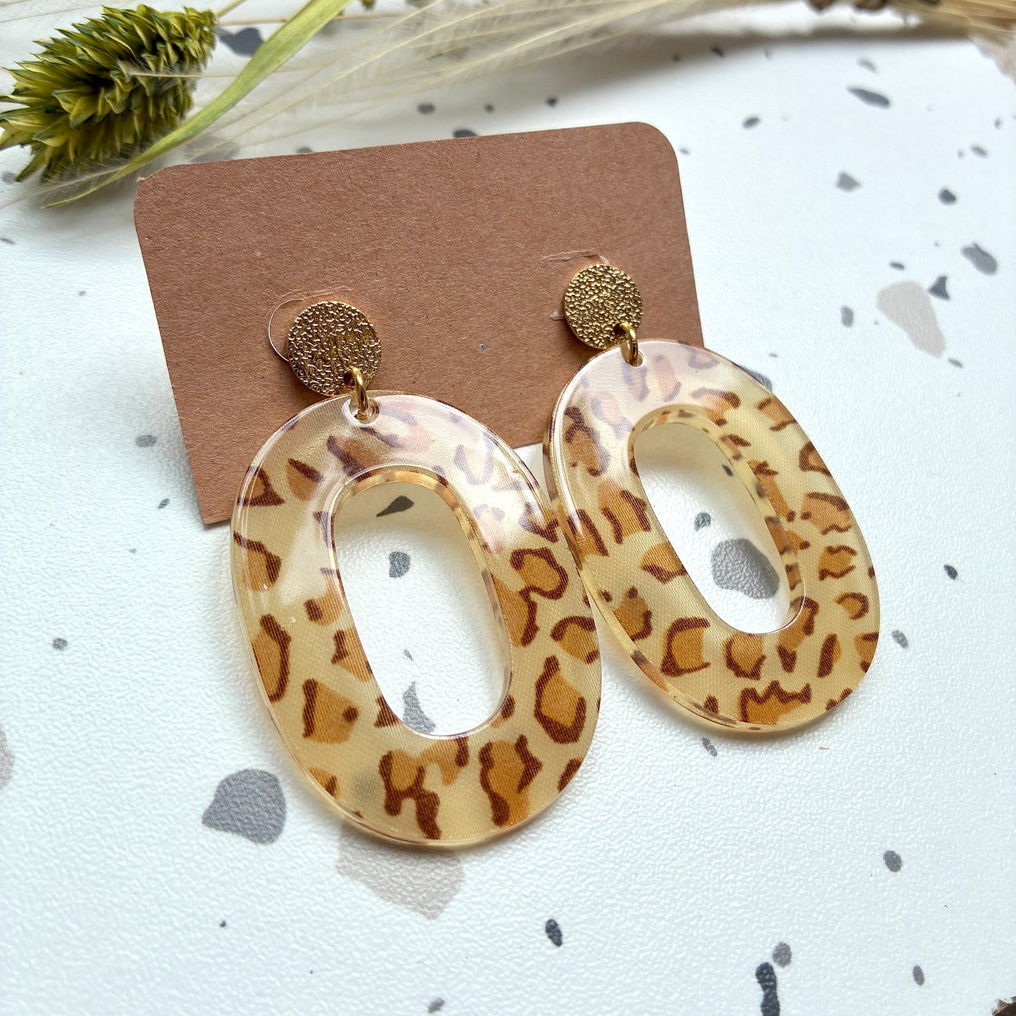 Boucles d’oreilles Alba léopard