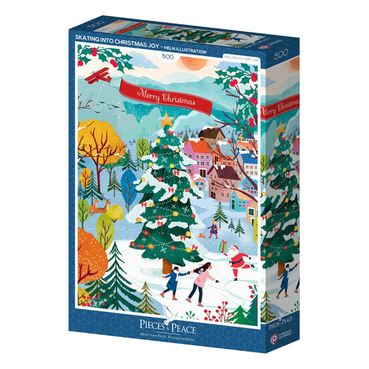 Puzzle Skating into Christmas joy 500 pièces