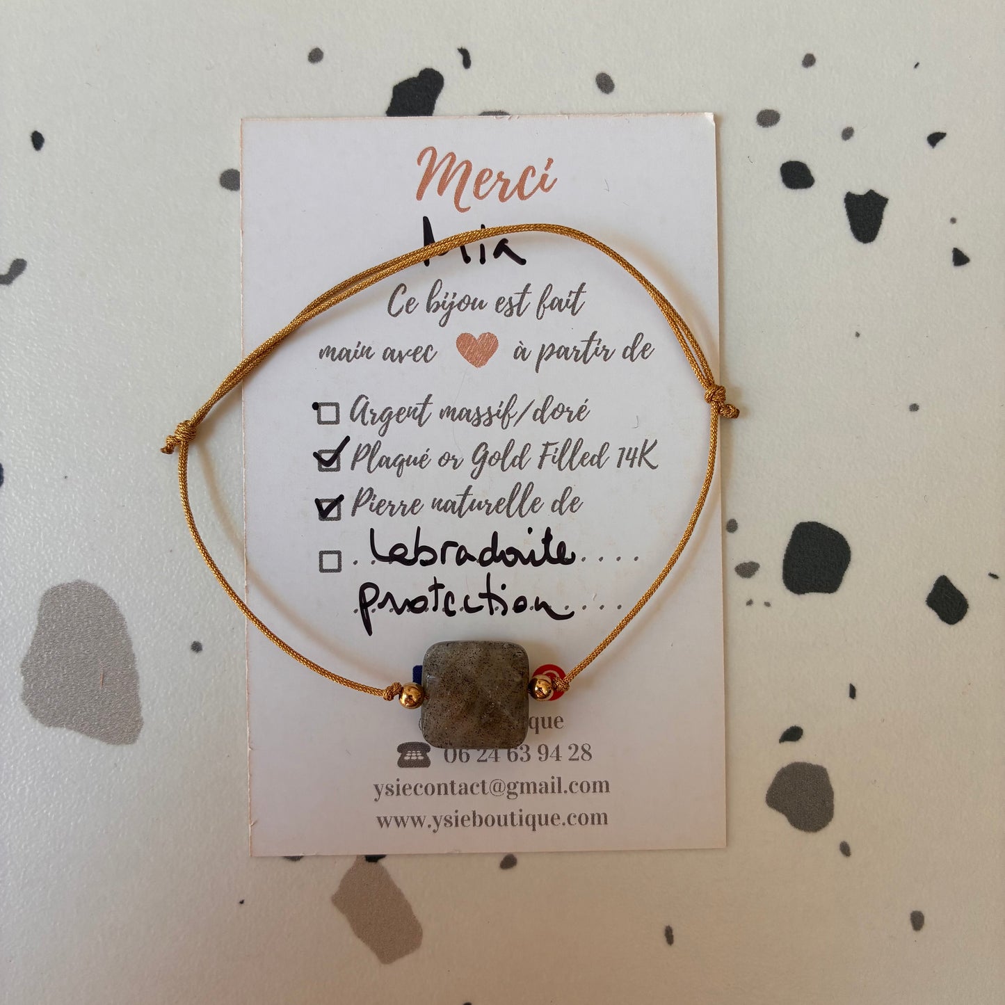 Bracelet Mia doré avec pierres semi-précieuses