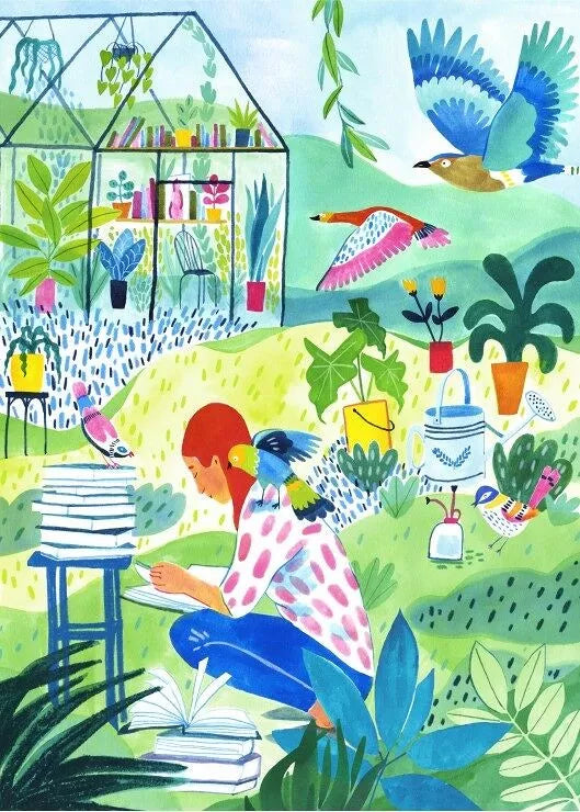 Puzzle Lecture au jardin 500 pièces