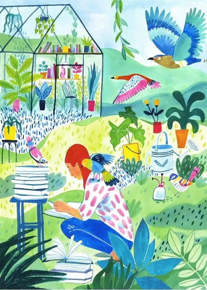 Puzzle Lecture au jardin 500 pièces