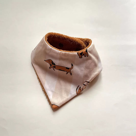 Mini bavoir de dentition Chien rayé beige