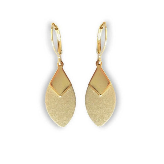 Boucles d’oreilles Plume or mat
