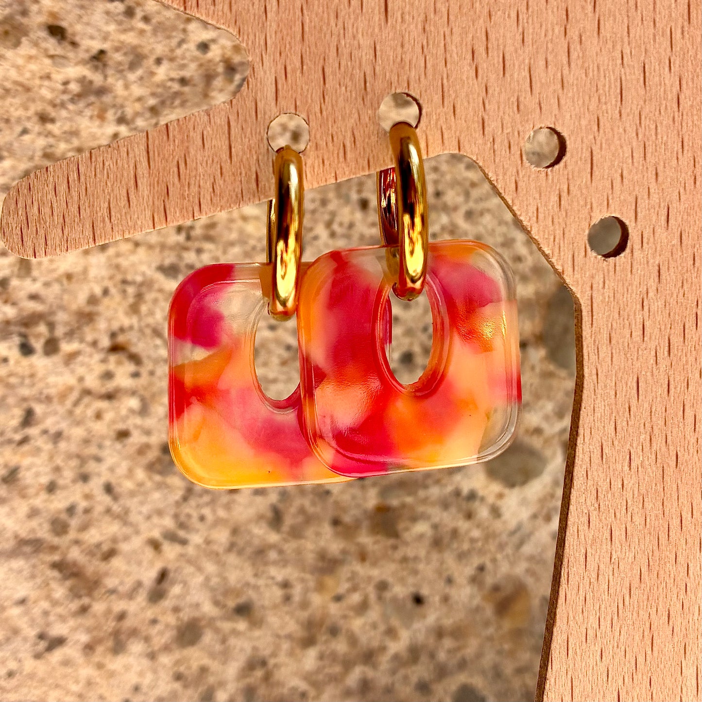 Boucles d’oreilles Candice orange/rose