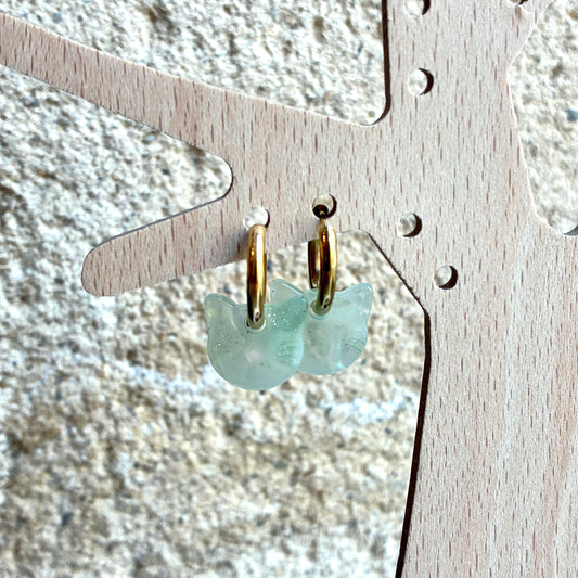 Boucles d’oreilles Chaplin bleu glacier