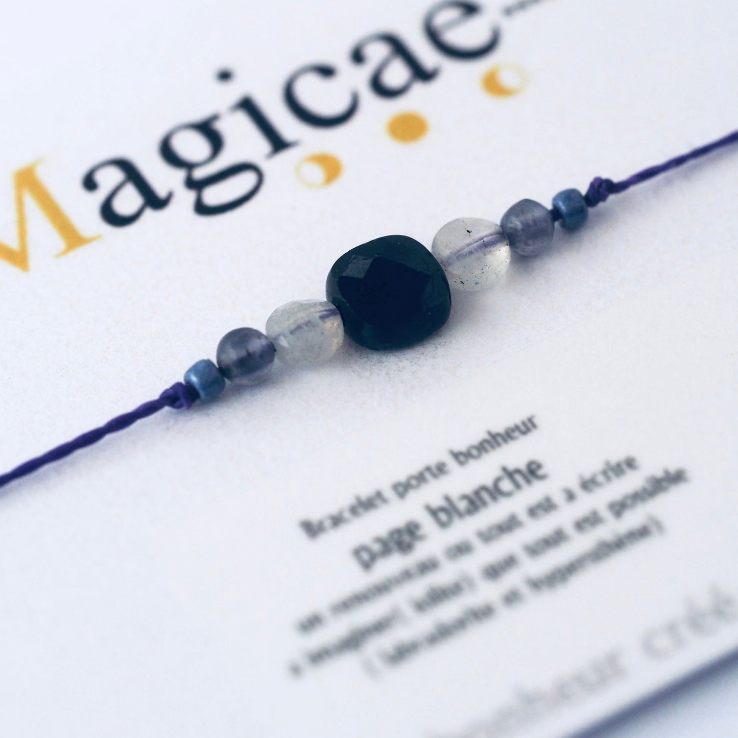 Bracelet pierres semi-précieuses (message au choix)