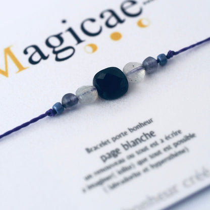 Bracelet pierres semi-précieuses (message au choix)