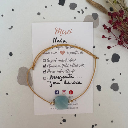 Bracelet Mia doré avec pierres semi-précieuses