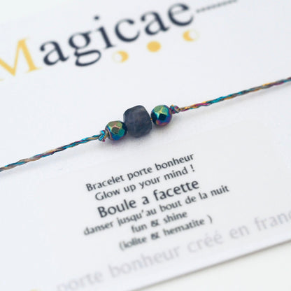 Bracelet pierres semi-précieuses (message au choix)