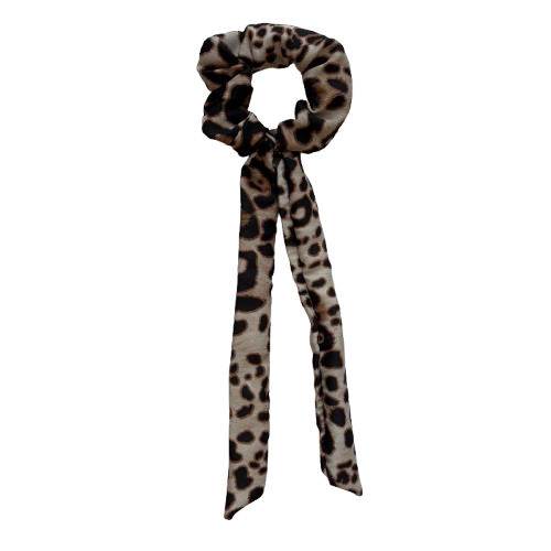 Chouchou ruban léopard