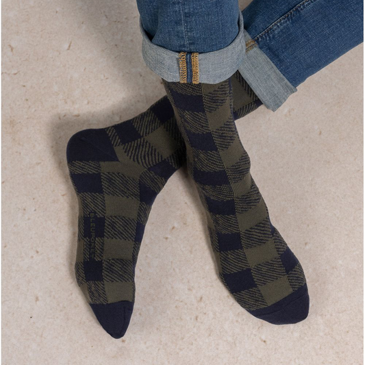 Chaussettes Laine de mérinos damier T39/42 / T43/46