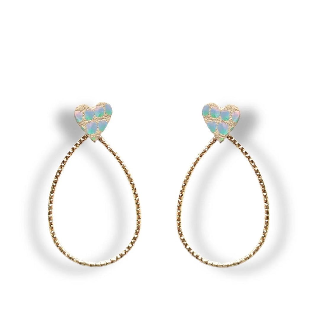 Boucles d’oreilles Cœur cuir holographique
