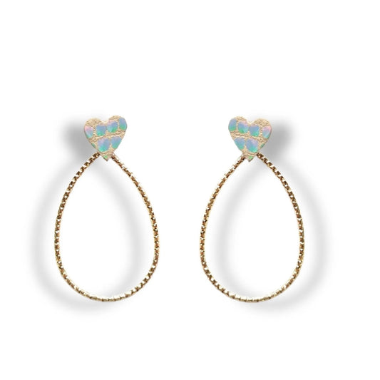 Boucles d’oreilles Cœur cuir holographique