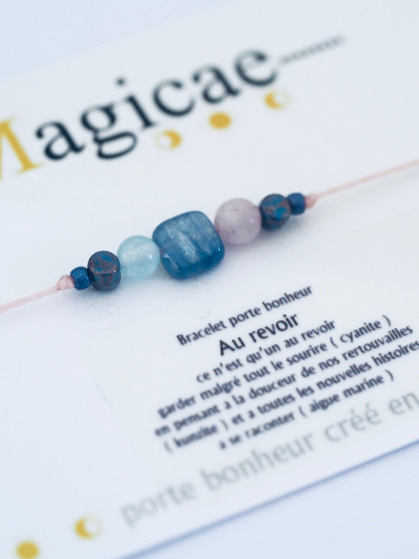 Bracelet pierres semi-précieuses (message au choix)
