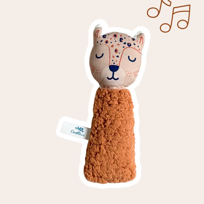 Hochet Panthère Teddy Marsala