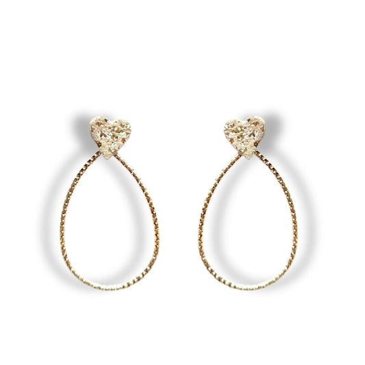 Boucles d’oreilles Cœur blanc et or moucheté