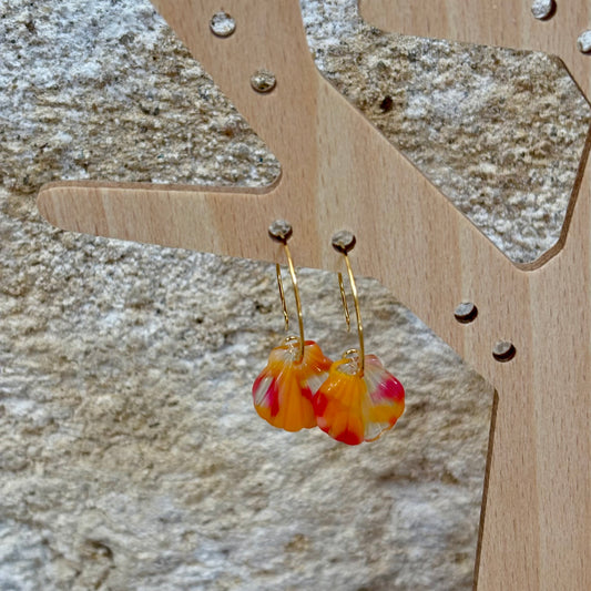 Boucles d’oreilles Ariel multicolore orange