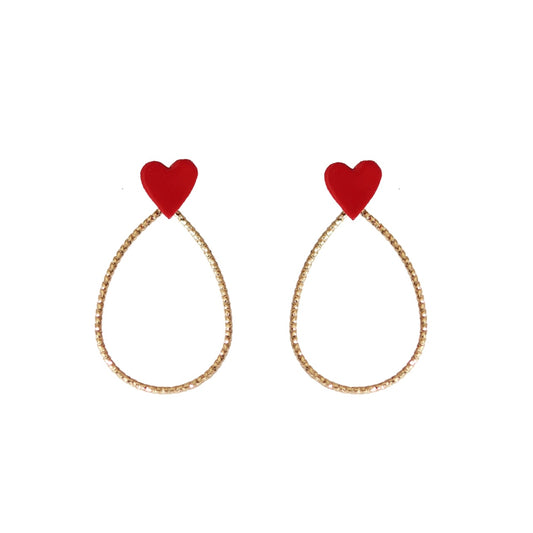 Boucles d’oreilles Cœur Rouge vernis