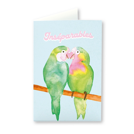 Carte anniversaire Inséparables