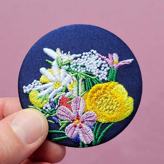 Broche grand format Le bouquet de Corinne Bleu