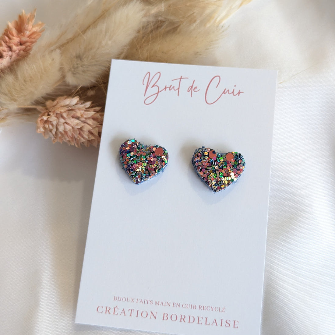 Boucles d'oreilles Puces bleuté