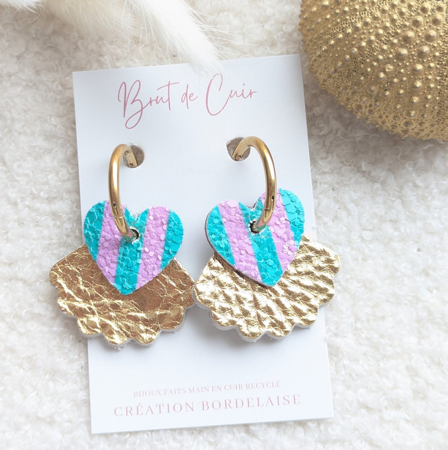 Boucles d'oreilles Gina rayé