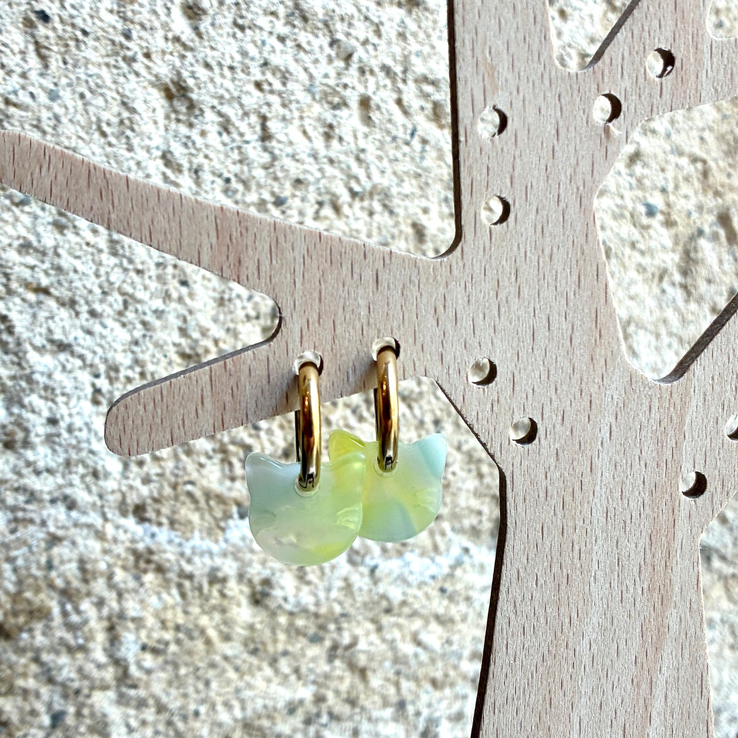 Boucles d’oreilles Chaplin jaune/bleu